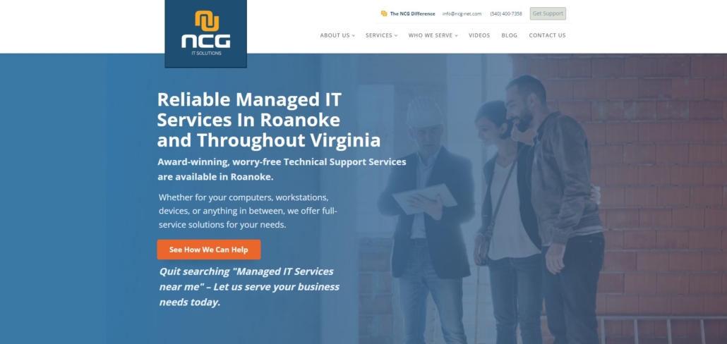 Outsourced IT services Roanoke NCG