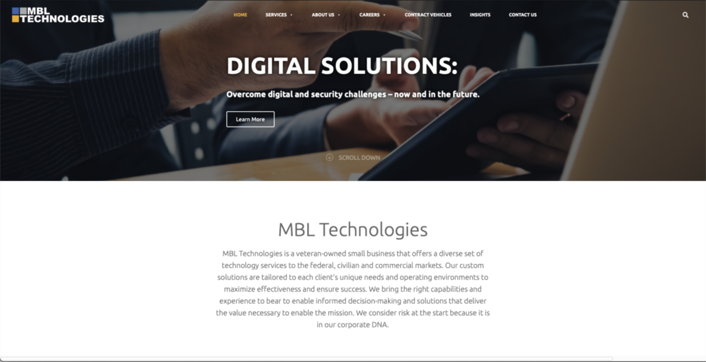 MBL Technologies - best Washington DC CMMC registered practitioner organization MBL Technologies home page - best Washington DC CMMC registered practitioner organization