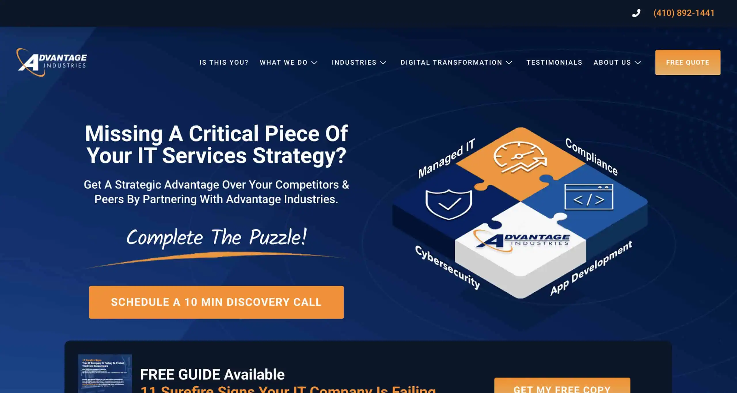 Advantage Industries - best CMMC managed IT service providers Washington DC metro area