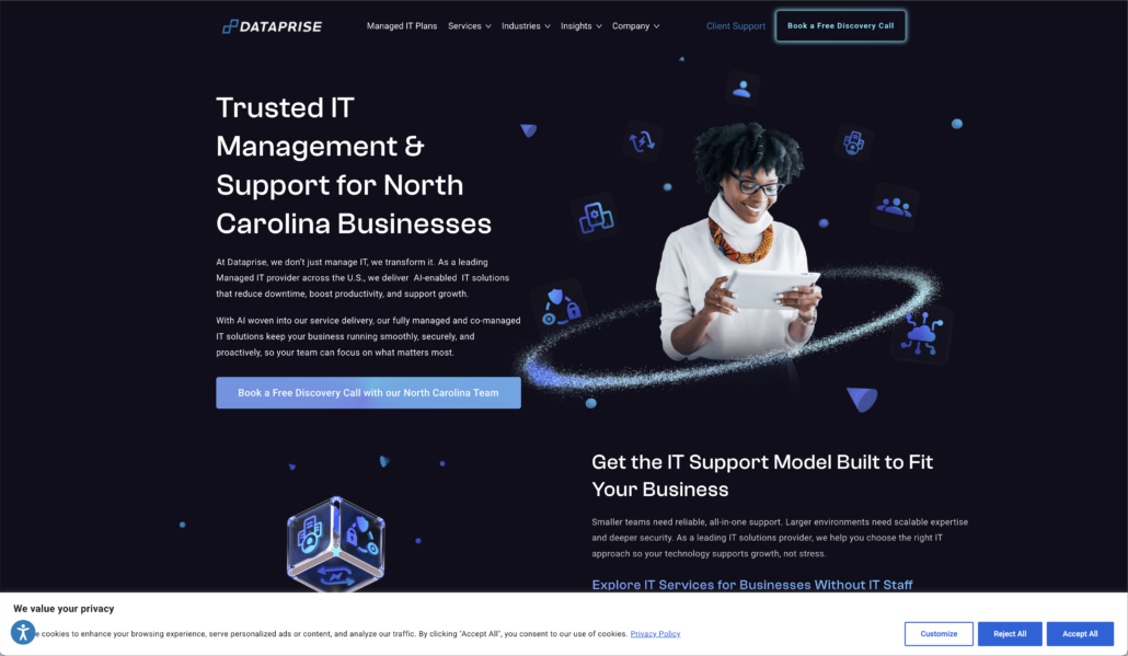 Dataprise homepage 2026